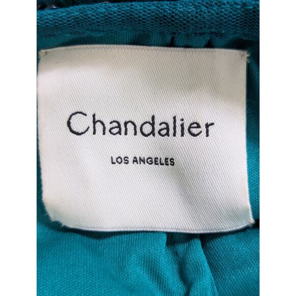 CHANDALIER LOS ANGELES! TEAL SEQUIN EMBELLISHED SHEATH GOWN, THIGH SLIT! SZ 10 - Picture 6 of 10